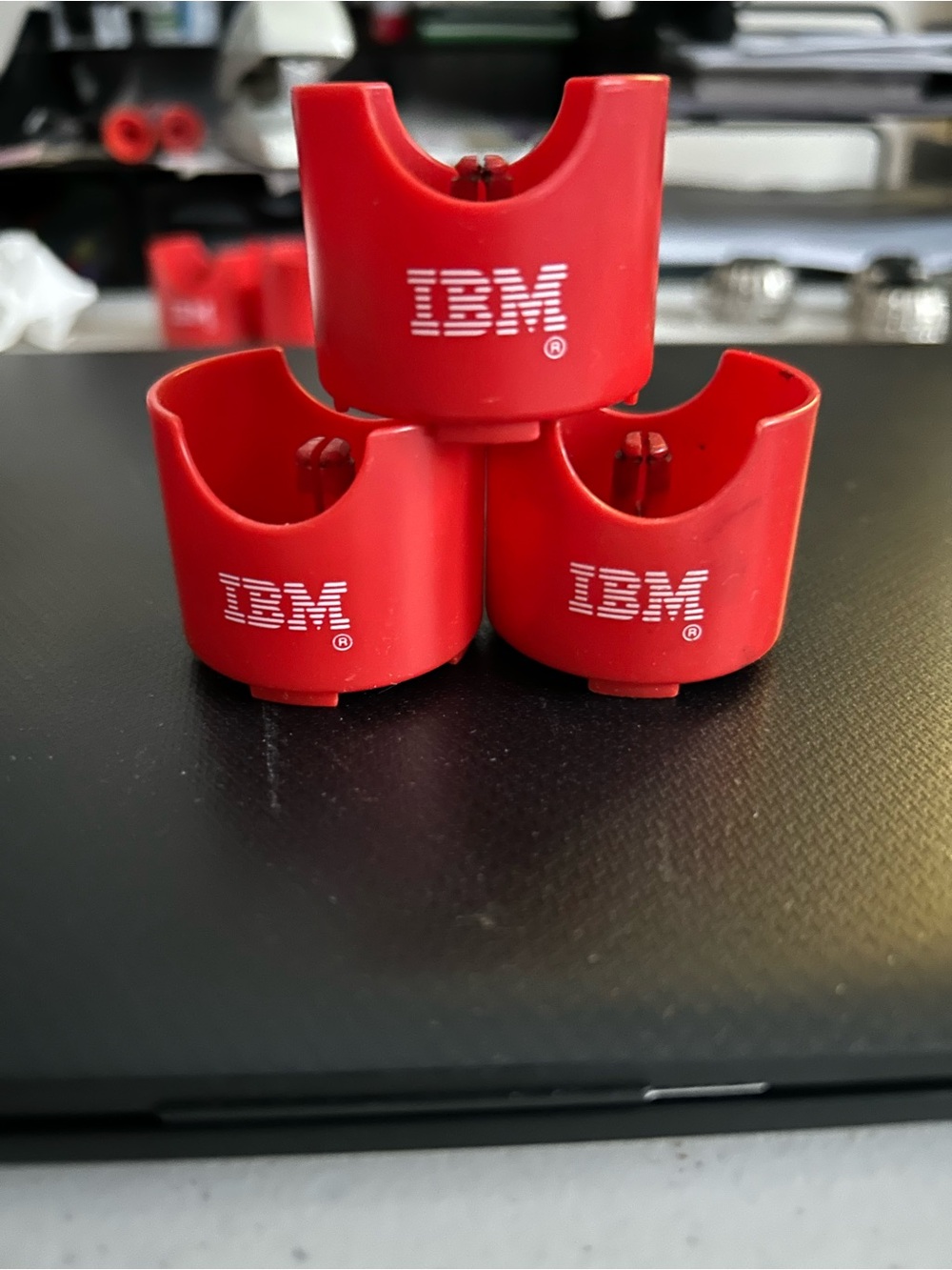 IBM Red Typewriter Ball Storage Containers — Pack of 3